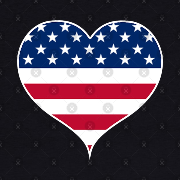 Heart American Flag 4th of July by Shariss